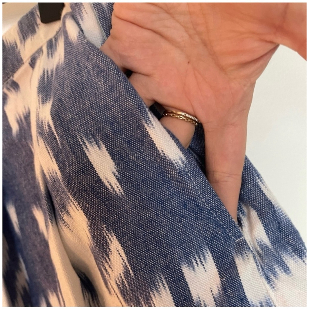 Vineyard Vines Ikat Print Pleated Skirt Blue White Size 8 NWOT - Picture 3 of 10